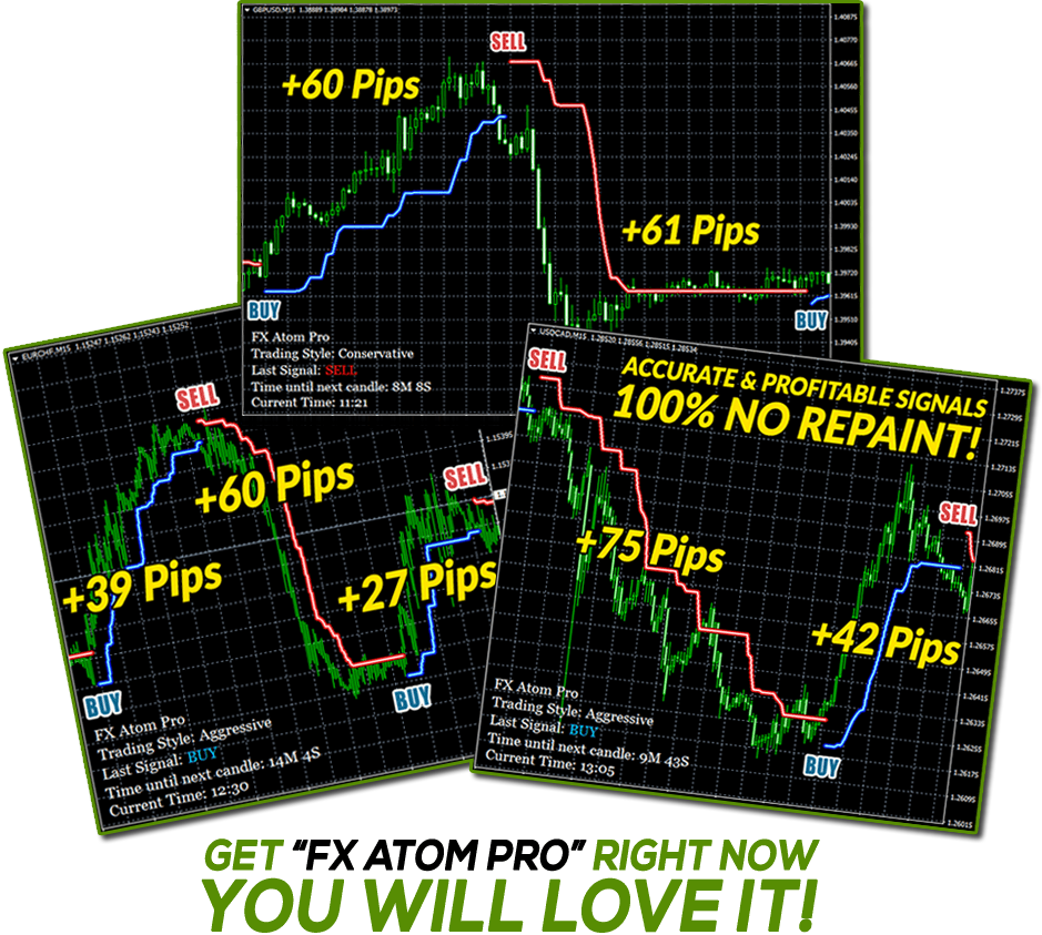 FX Atom Pro MT4 indicator 1 day trade results